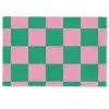 Schaakbord patroon - Groen - Roze - Blokjes Deurmat klein -zkaufland3d
