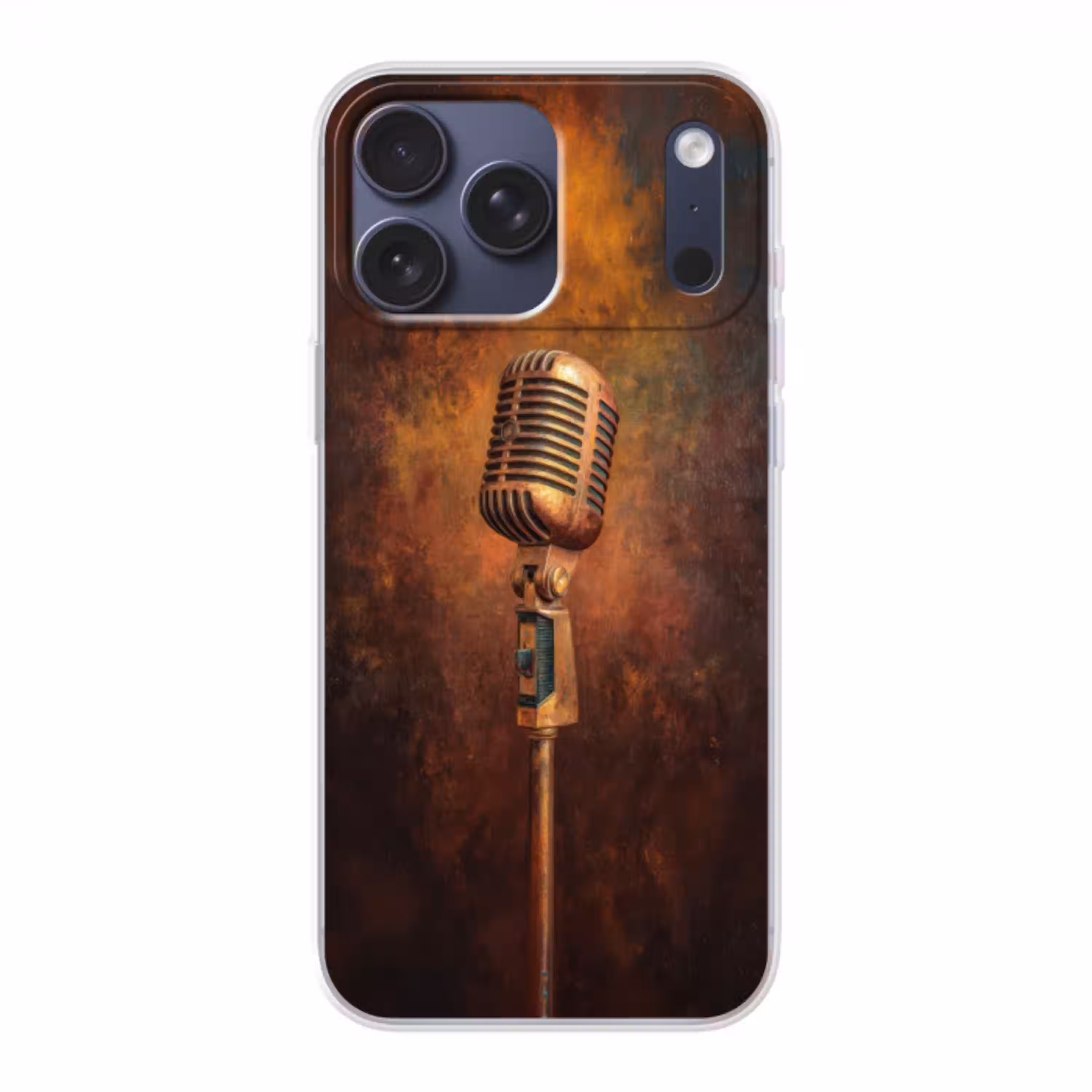 Microfoon - Bruin - Klassiek Telefoonhoesje iPhone 17 Pro Max klein -3d