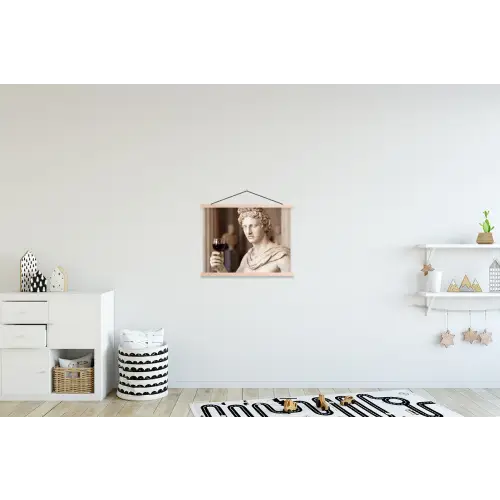 Klassiek - Marmer - Wijn textielposter latten blank klein -kinderkamer