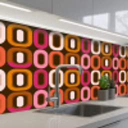 Modern - Retro - Kleurrijk keuken achterwand 2 middel 871 -3d_schuin