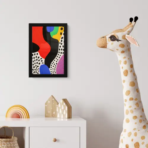 Abstract - Vormen - Kleuren - Stippen fotolijst zwart zonder passe partout klein -usfeer4_kinderkamer