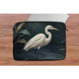 Reiger - Water - Natuur - Modern - Wit laptophoes neopreen klein -tafel