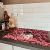 Bloemen - Roze - Astronaut Inductie beschermer vinyl 3mm klein -sfeer3