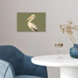 Pelikaan - Wit - Vogel - Klassiek - Natuur poster papier klein -sfeer3