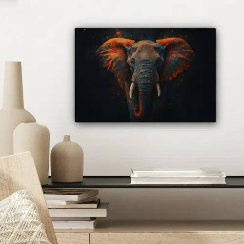 Olifant - Oranje - Oren canvas 2cm klein -sfeer6
