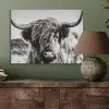 Koe - Schotse hooglander - Zwart - Wit - Dier - Natuur - Wild PET vilt klein -sfeer2