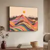 Zon - Kleurrijk landschap - Bergen Textielframe - compleet frame klein -sfeer3