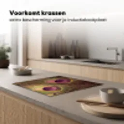 Pauw - Veren - Paars - Groen Inductie beschermer vinyl 3mm middel -sfeer1