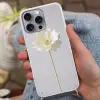 Bloem - Minimalistisch -Wit Hoesje iPhone 16 Pro Max met koord klein -sfeer3