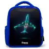 Lichtgevend vliegtuig Kinderrugzak - Blauw middel -3d
