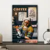 Melkmeisje - Barista - Koffie - Vintage - Kunst - Abstract - Schilderij - Oude meesters canvas 2cm klein -sfeer6