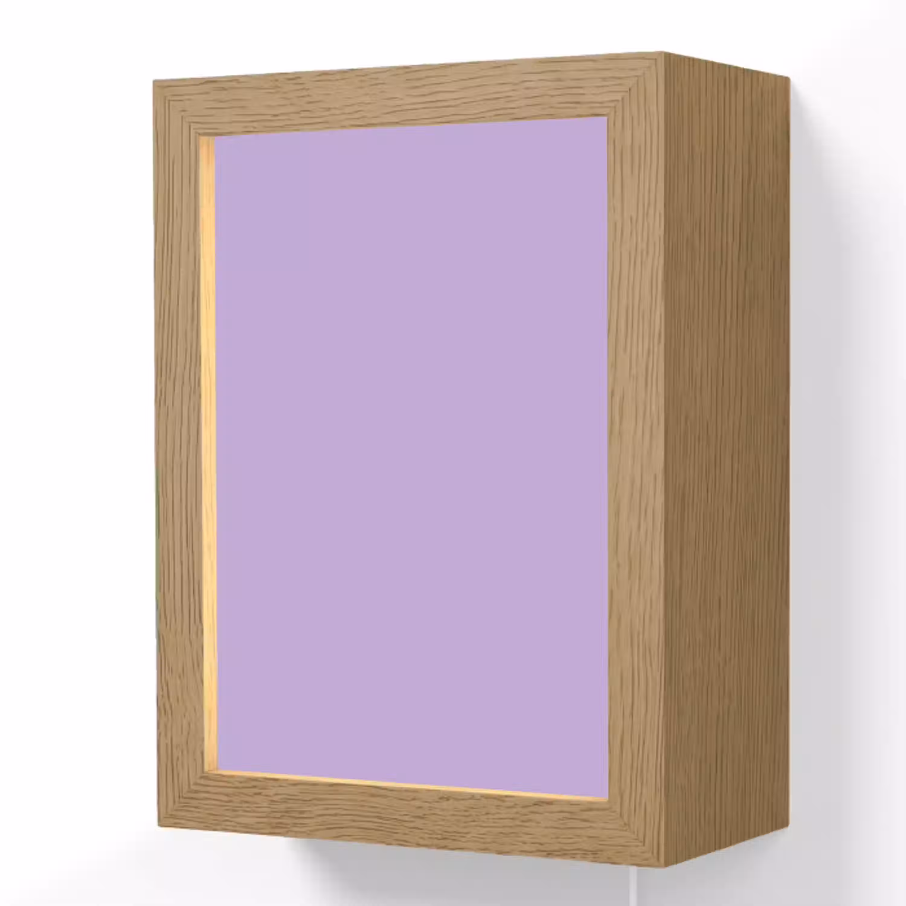 Soft - Lavender - Paars Light Box met kabel (Wandlamp) klein 929 -3d