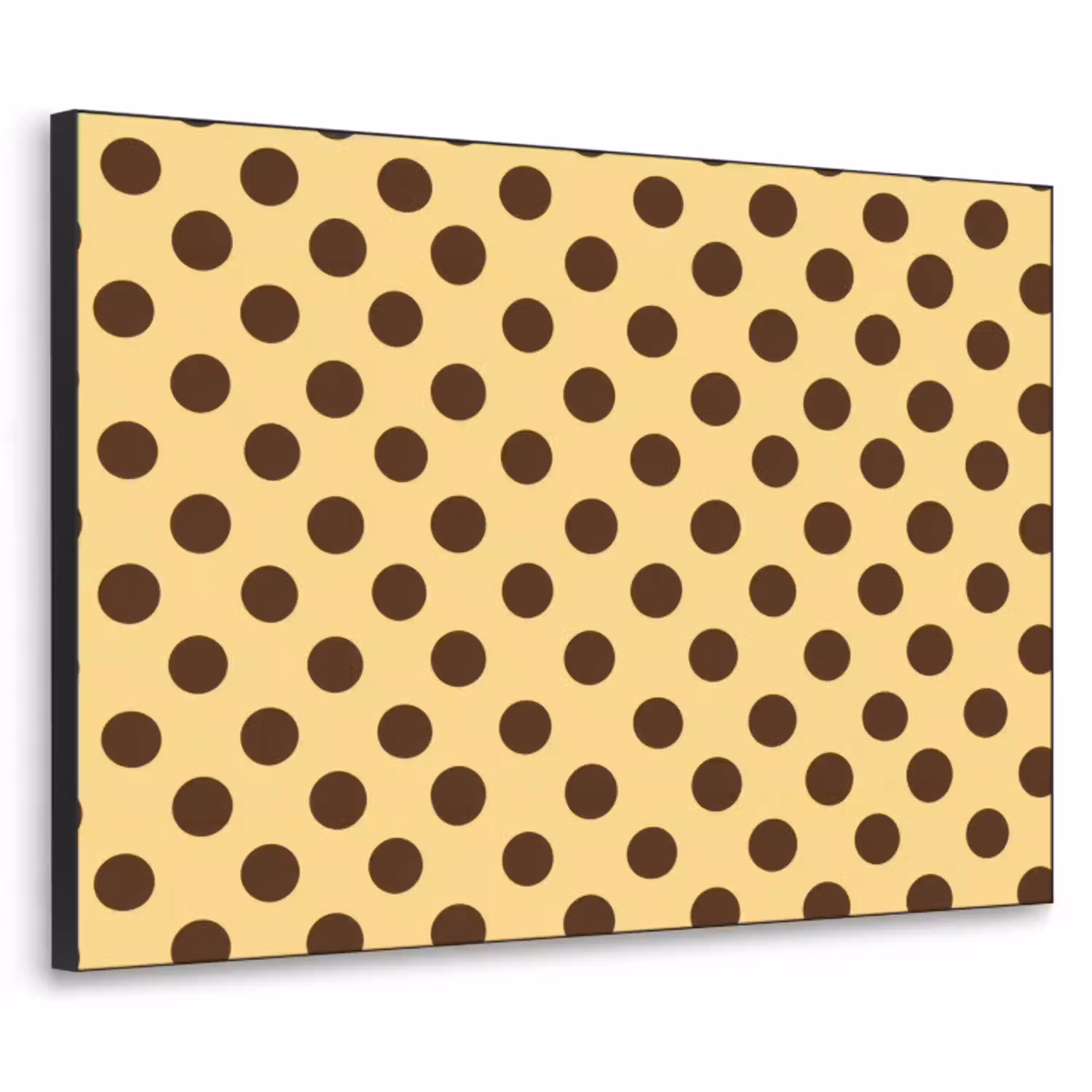 Polka Dot - Stippen - Retro - Geel - Bruin Textielframe zwart klein 947 -3d
