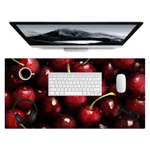 Rood - Fruit - Kersen Muismat XXL klein -3d
