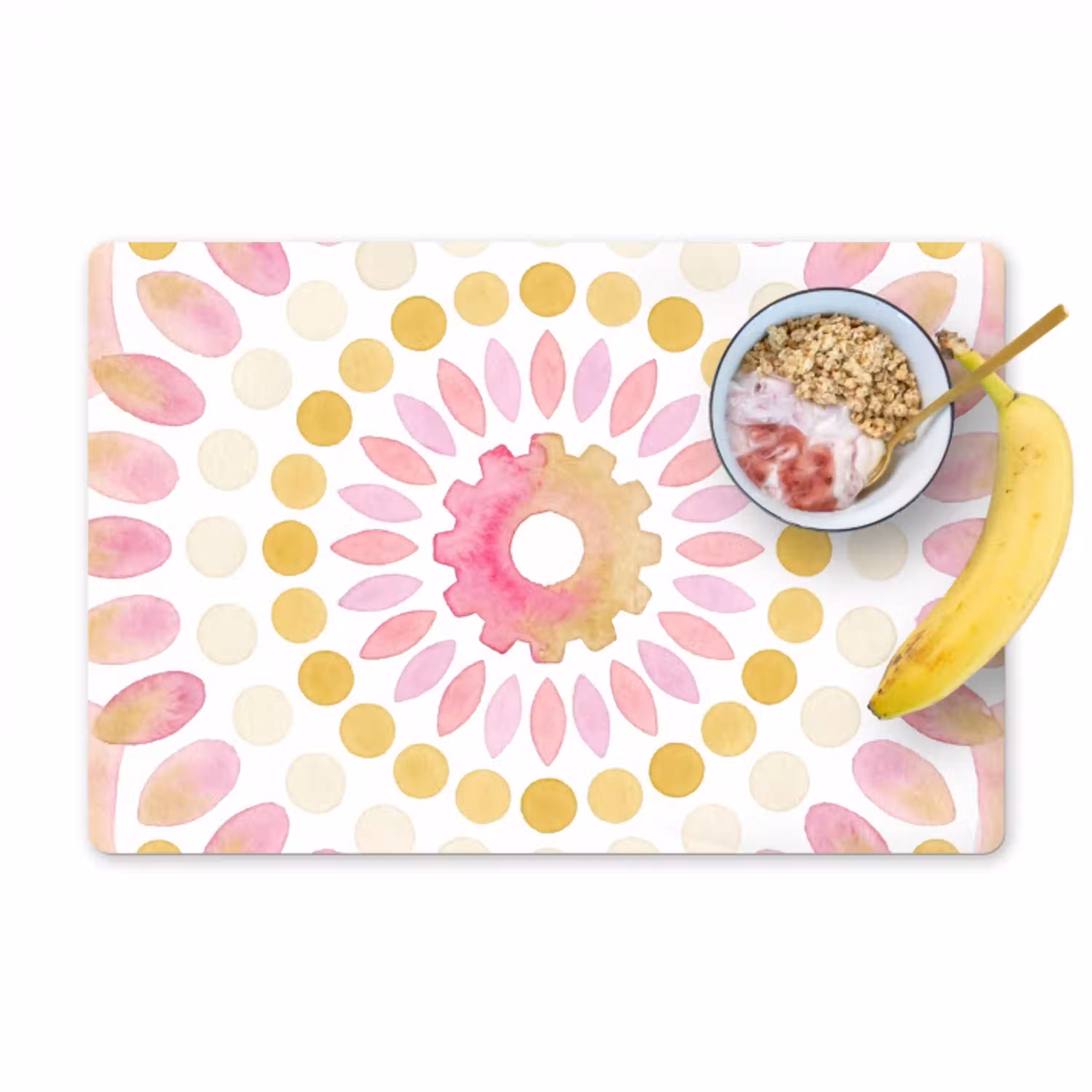 Abstract - Mandala - Kunst - Modern - Roze Placemat vinyl groot -zzzproduct_Kitchenyeah-website