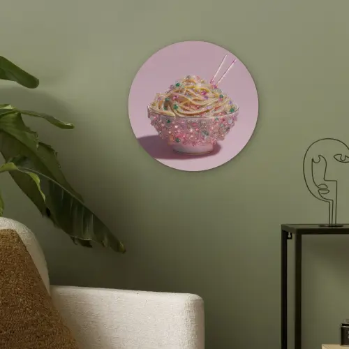 Noodles - Edelstenen - Stokjes - Roze Akoestische PET Vilt - Rond klein -sfeer2