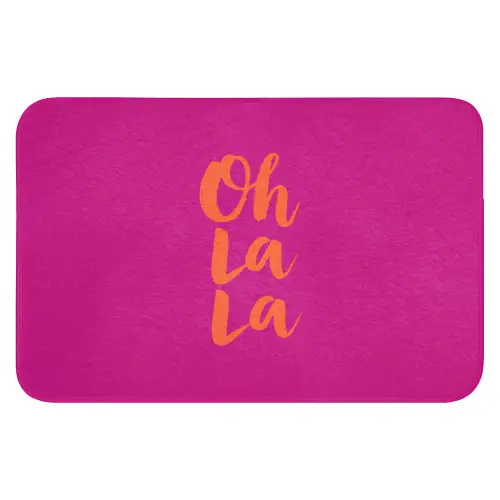 Oh la la - Roze - Oranje - Minimalistisch Badmat klein -3d