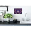 Sierlijk - Bloemen - Vlinder - Paars Muursticker klein -keuken