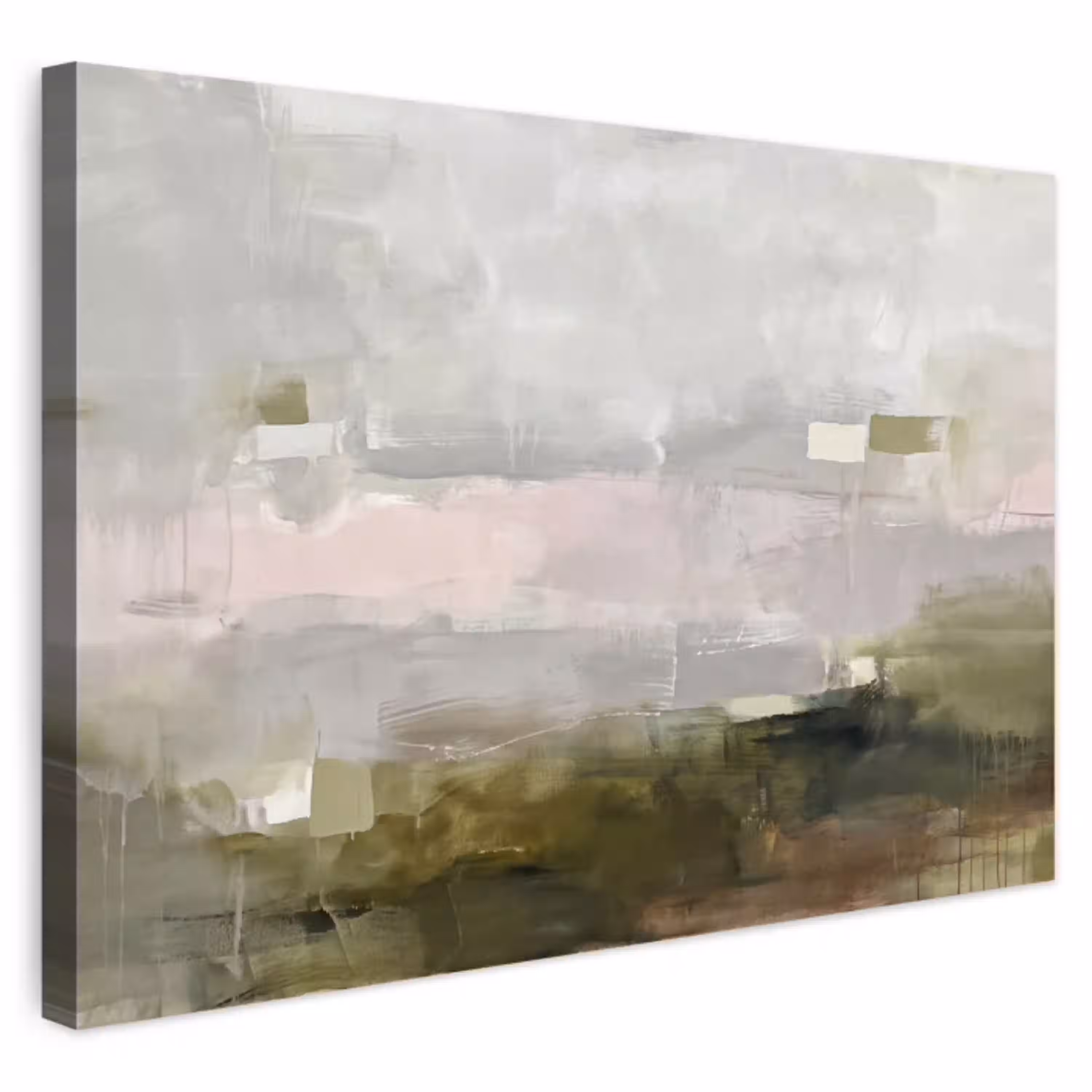 Abstract - Gelaagd - Kunst - Modern - Grijs-Groen Tuinposter op houten frame 2 cm dik klein -3d