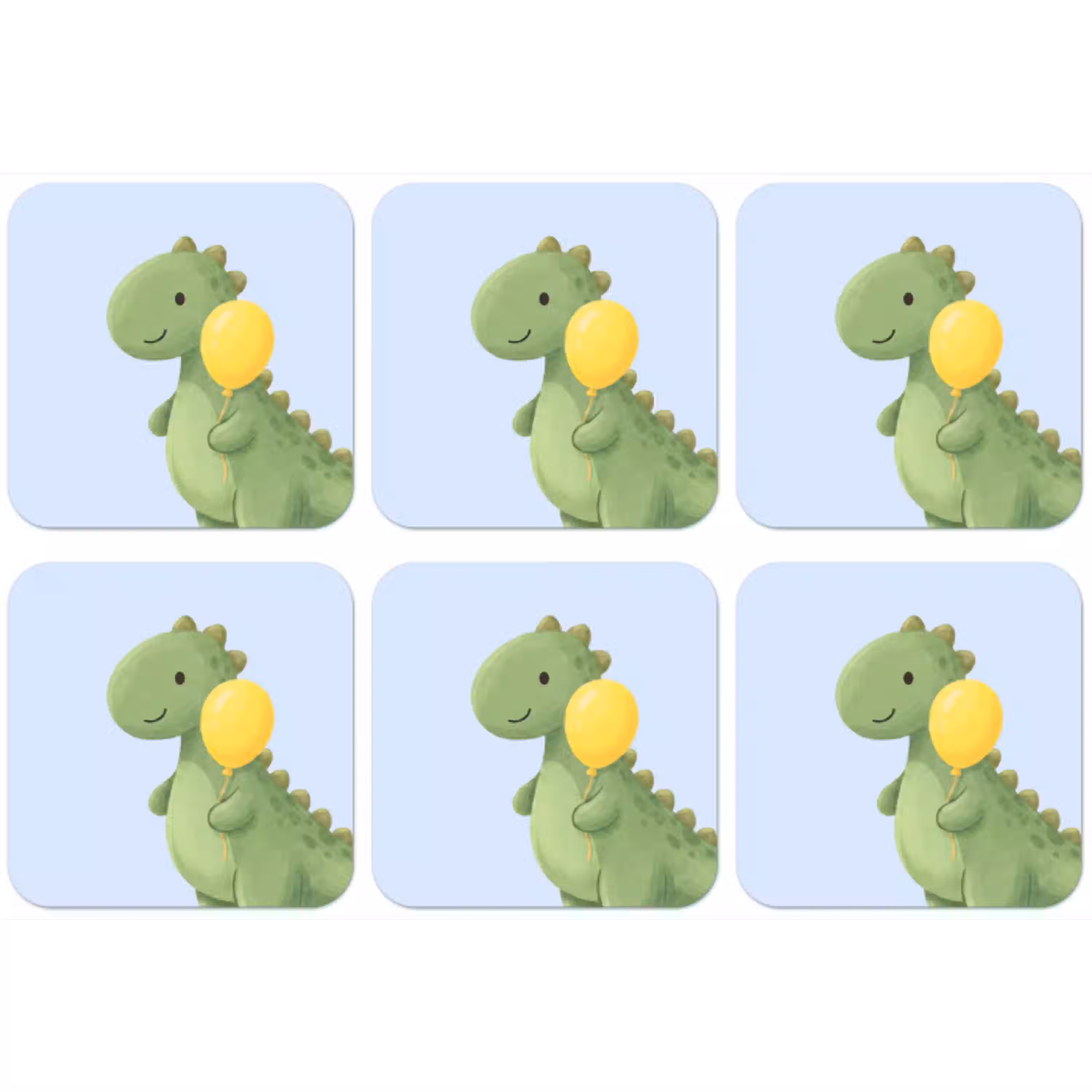 Dinosaurus - Ballon - Kinderkamer - Illustratie - Groen onderzetter kurk middel -zkaufland3dotto