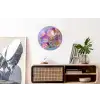 Bloemen - Paars - Overloop - Meeldraden Wandcirkel aluminium klein -kantoor