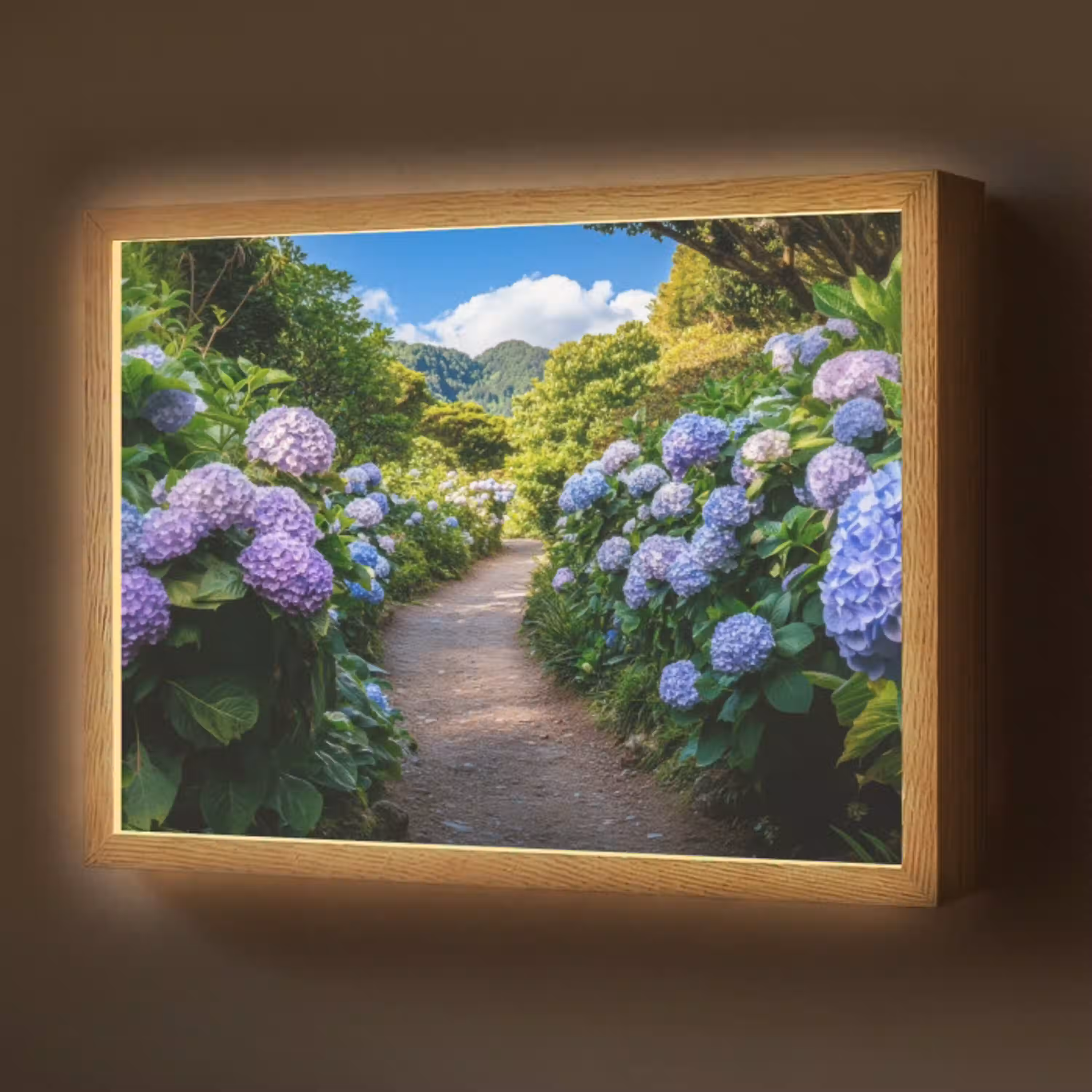 Hortsensia - Pad - Bloemen Light Box met batterij (Wandlamp) middel -z3d_website