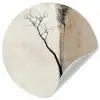 Wabi sabi - Plant - Beige Wandcirkel behangsticker klein -3d