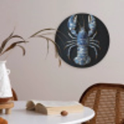 Kreeft - Delftsblauw - Schild - Stoer Akoestische PET Vilt - Rond klein -sfeer3