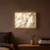Abstract - Beige - Bloemen - Natuur Light Box met batterij (Wandlamp) middel -sfeer4
