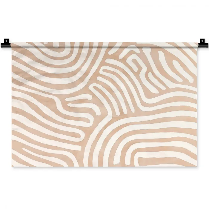 Beige - Aardspatroon Wandkleed katoen klein -zz3d