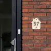 Beige golven - Traditioneel Naambord Huisje klein -sfeer2