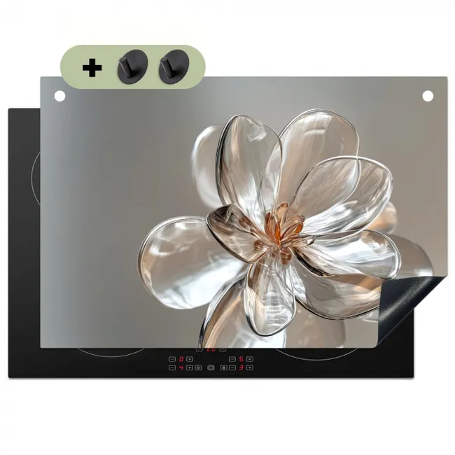 Bloem - Glazen - Doorzichtig Inductie beschemer met haakjes klein -3d