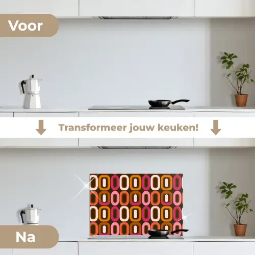Modern - Retro - Kleurrijk keuken achterwand spatscherm klein 900 -voor_na_NL