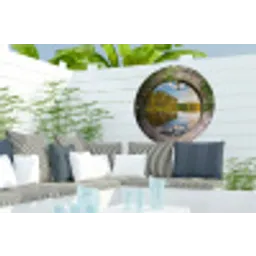 Bomen - Water - Doorkijk Wandcirkel tuinposter met ringen klein -buiten2