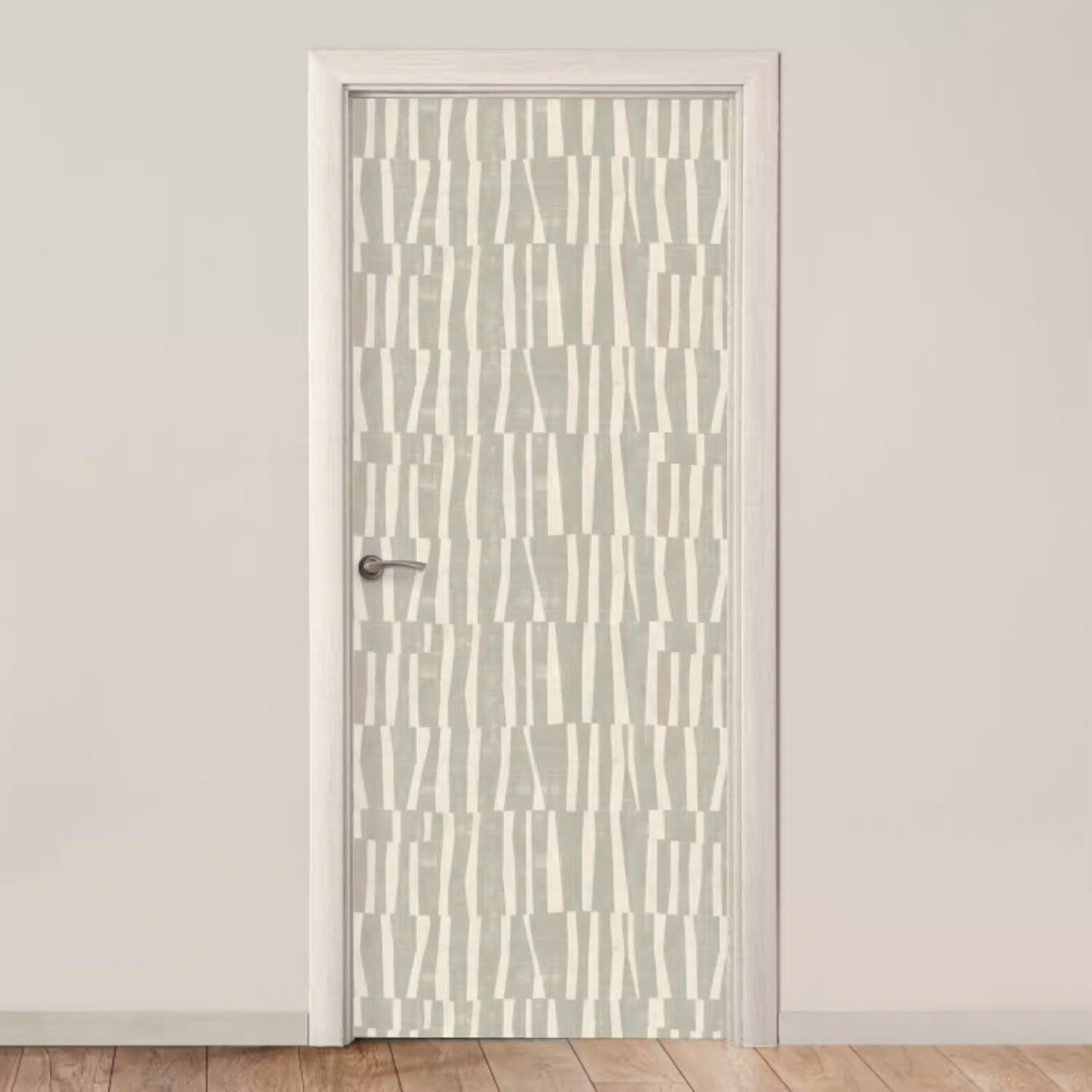 Saliegroen - Strepen - Geometrisch - Textuur - Patroon deurposter klein 289 -3d_beige