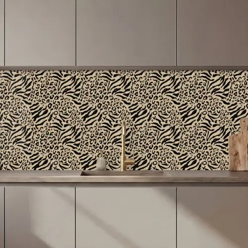 Giraf - Zebra - Motief - Bruin keuken achterwand 2 middel 871 zz_3dshopping