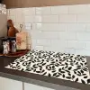 Elegant - Patroon - Zwart - Beige Inductie beschermer vinyl 3mm klein 276 -sfeer3
