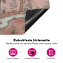 Nostalgisch - Reigers - Roze Inductie beschermer vinyl 3mm klein -zzzzzzz-lf-onderkant
