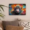 Aap - Gorilla - Graffiti - Dieren - Kleuren canvas 2cm klein -sfeer1