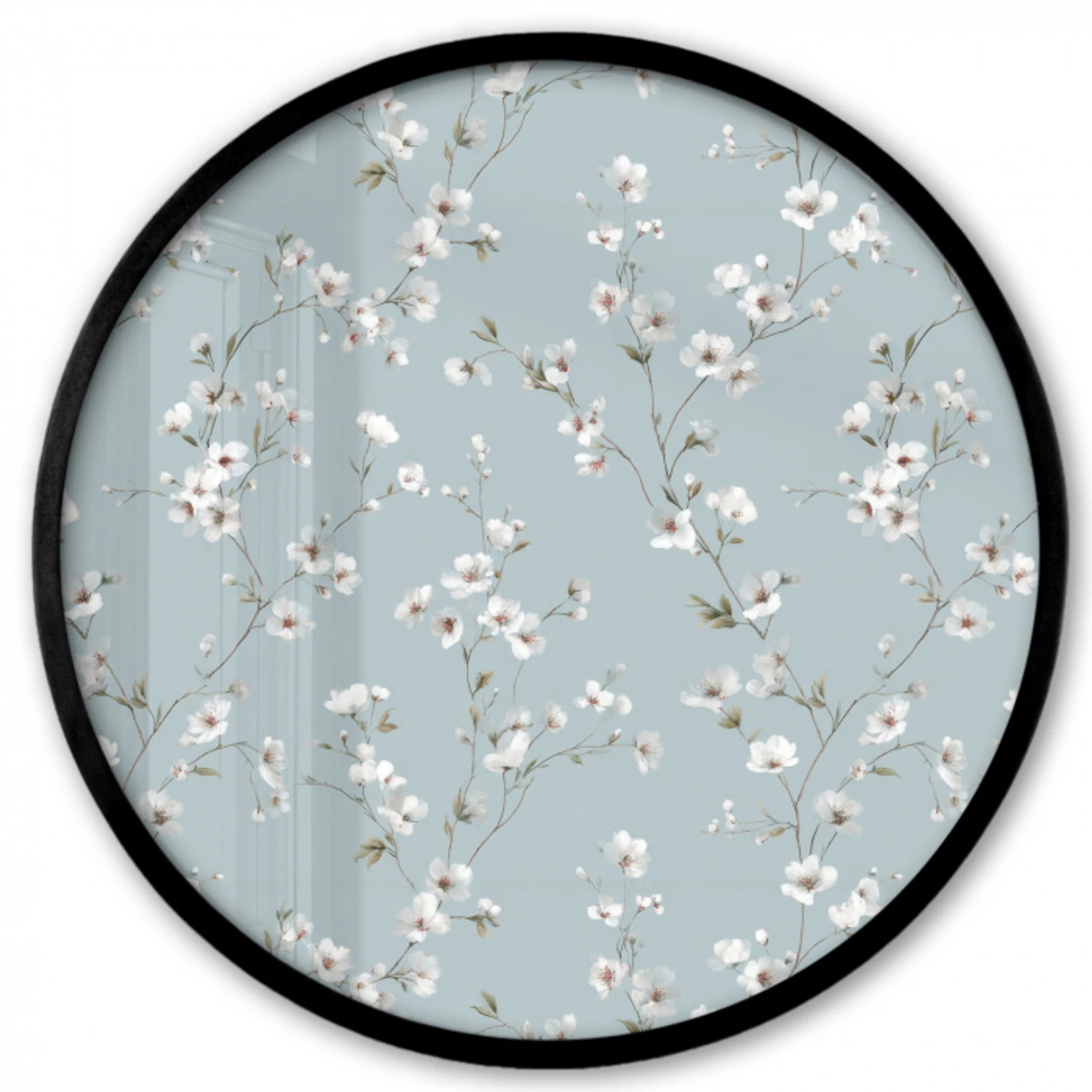 Klassiek - Bloemen - Blauw Fotolijst rond zonder passe partout klein 856 -3d