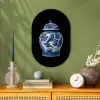 Pot - Delfts Blauw - Bloemen Wandcirkel Ovaal Forex klein -sfeer2