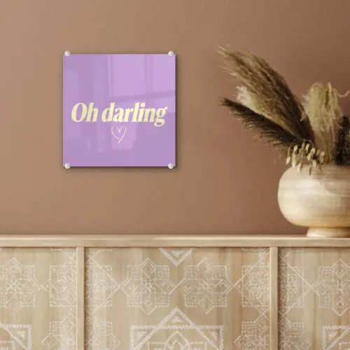 Oh darling - Hart - Paars plexiglas 5mm klein -sfeer5