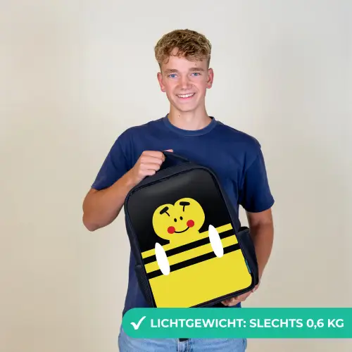 Dierenportret - bij - geel Rugzak - Zwart middel -sfeer7_NL