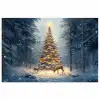 Kerstlicht - Woud - Hert - Donker poster papier klein -3d