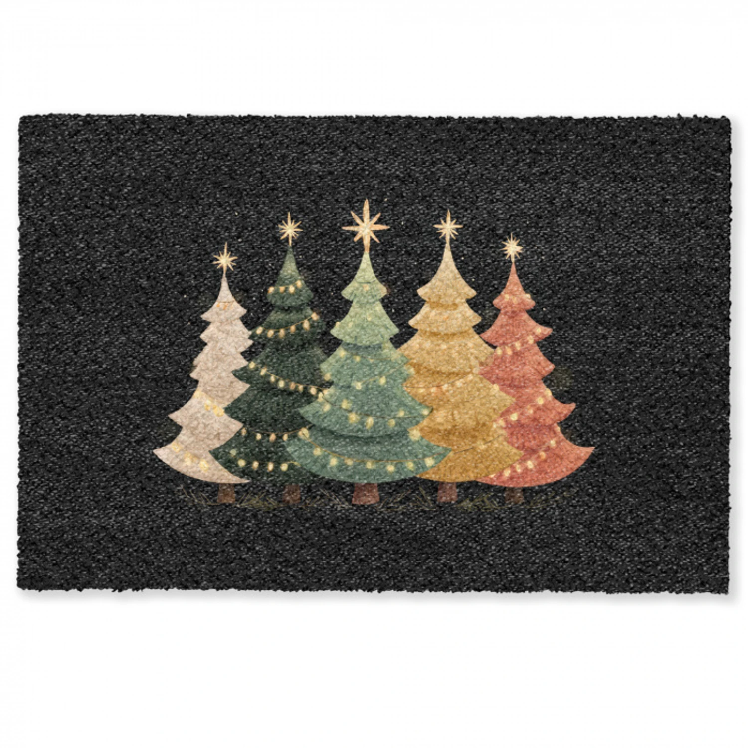 Kerstbomen - Kleurrijk - Lichtjes - Ster Deurmat klein -zkaufland3d