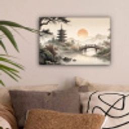 Azië - Landschap - Kleurrijk canvas 2cm klein -sfeer1