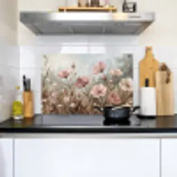 Bloemen - Botanisch - Schilderij - Pastel - Rustiek Inductie beschemer met haakjes klein -sfeer2