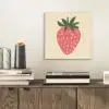 Aardbei - Minimalistisch - Rood - Fruit aluminium wit klein -sfeer1