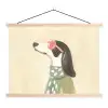 Hond - Zonnebril - Sjaal textielposter latten blank klein -3d