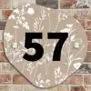 Beige bloemmotief - Traditioneel Naambord Organisch middel -sfeer10